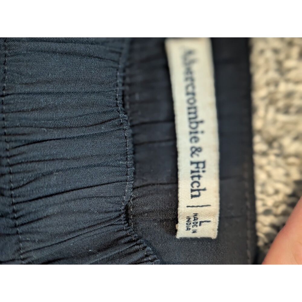 Abercrombie & Fitch Black Cotton Tiered Midi Skirt Size L Cottagecore Coastal